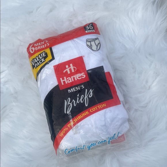 Hanes Men's Classic White Briefs Pack - Picture 9 of 12